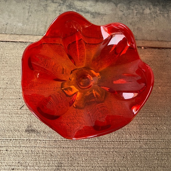 Vintage Viking 6 Petal Persimmon Compote Bowl - Picture 2 of 6